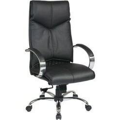 Deluxe High-back Black Executive Leather Chair - Black Leather Mgr Chair
