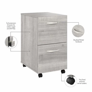 Studio A 2 Drawer Mobile File Cabinet By Bush Business Furniture - Storm Gray 8 Studio A 2 Drawer Mobile File Cabinet By Bush Business Furniture - Storm Gray - Image 8