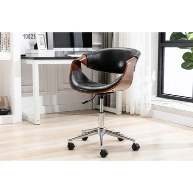 Porthos Home Aeko Office Chair, PU Leather, Height Adjustable Seat - Black 4 Porthos Home Aeko Office Chair, PU Leather, Height Adjustable Seat - Black - Image 4
