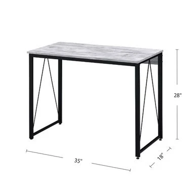 Wooden Top Writing Desk With Metal Frame - Black 9 Wooden Top Writing Desk With Metal Frame - Black - Image 9