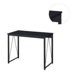 Wooden Top Writing Desk With Metal Frame - Black 29 Wooden Top Writing Desk With Metal Frame - Black -Office Storage Sales af50b598 97c2 4b16 8109 37693312663c
