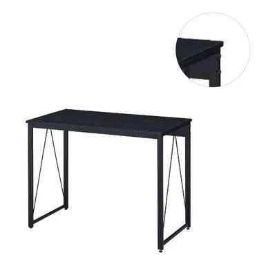 Wooden Top Writing Desk With Metal Frame - Black 15 Wooden Top Writing Desk With Metal Frame - Black - Image 15