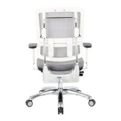 Breathable White Vertical Mesh Managers Chair With Fabric Seat In Steel - Steel -Office Storage Sales b07a415a 6bfc 48bf 9d85 a2794ee3301b