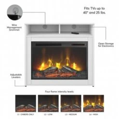 400 Series 32W Electric Fireplace By Bush Business Furniture - White -Office Storage Sales b0dc5d2c fe73 467d adde 5802d704c77b