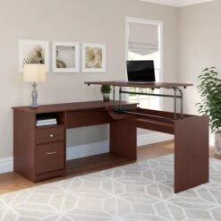 60W 3-position L-shaped Sit To Stand Desk By Bush Furniture - White 30 60W 3-position L-shaped Sit To Stand Desk By Bush Furniture - White -Office Storage Sales b10bcd09 5aff 4ee8 bf21 94c49d09f3c6