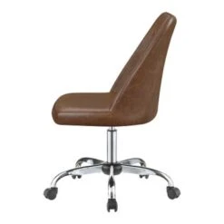 Upholstered Tufted Back Office Chair Brown And Chrome -Office Storage Sales b141c4c4 54b2 4a72 b134 4acde35e40cb
