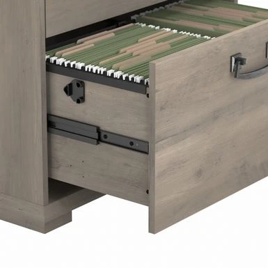 Homestead Farmhouse Lateral File Cabinet By Bush Furniture - Linen White Oak 12 Homestead Farmhouse Lateral File Cabinet By Bush Furniture - Linen White Oak - Image 12