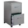 Space Solutions 18" Deep 2-drawer Mobile File Cabinet, Silver - Silver