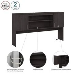 Ridgeley 65W Hutch With Doors By Bestar - Medium Gray Maple 27 Ridgeley 65W Hutch With Doors By Bestar - Medium Gray Maple -Office Storage Sales b2fad548 89c3 4e43 93ac 353089c5bcba