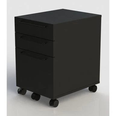 Rye Studio 3-drawer Swift Mobile Pedestal - Black 6 Rye Studio 3-drawer Swift Mobile Pedestal - Black - Image 6