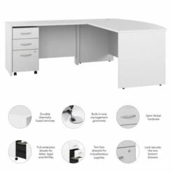 Studio C 72W L-Shaped Bow Desk With Drawers By Bush Business Furniture - Storm Gray -Office Storage Sales b3b8badf a5cc 4a0d 8d6c 734b0dbe4e89