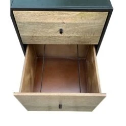 Mason Steel & Mango Wood 2-Drawer File Cabinet - Brown - Letter -Office Storage Sales b4826328 218c 4ee5 84ab a48c75f3ec2f