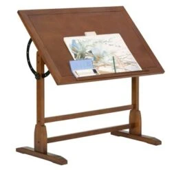 Studio Designs 42-inch Solid Wood Drafting Table - Coastal Whitewash -Office Storage Sales b60337b5 ae0b 4d05 a45f 4a2d9b0f7bca