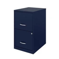 Space Solutions 18in. 2 Drawer Metal File Cabinet, Navy - Blue - Letter -Office Storage Sales b622c5d4 b143 4cd8 9584 e76ffb9ae4f2