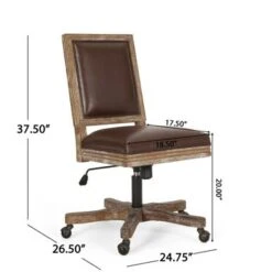 Sandine Upholstered Swivel Office Chair By Christopher Knight Home - Charcoal + Grey Weathered -Office Storage Sales b687f00f b154 4a57 883c 3d6d5eba376d