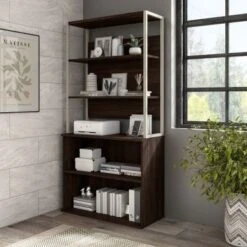 Hybrid Small 2 Shelf Bookcase By Bush Business Furniture - Platinum Gray -Office Storage Sales b6f0ad60 3e09 4a06 b780 9cf99ac46b4f