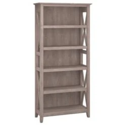 Key West 5 Shelf Bookcase By Bush Furniture - Pure White -Office Storage Sales b7061425 ff84 468e b44c d082a177dba4