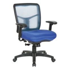 Breathable Mesh Back Office Chair With Upholstered Fabric Seat - Blue -Office Storage Sales b864cd1b 8869 4c00 b438 ddd48e686899