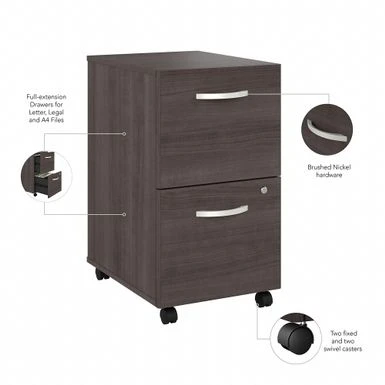 Studio A 2 Drawer Mobile File Cabinet By Bush Business Furniture - Storm Gray 19 Studio A 2 Drawer Mobile File Cabinet By Bush Business Furniture - Storm Gray - Image 19