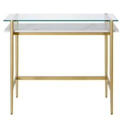 Eaton Desk - Brass 36" With Faux Marble Shelf -Office Storage Sales b9065f43 8beb 4fa3 9c5a b8642ad35ef4