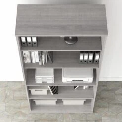 Hybrid Tall 5 Shelf Bookcase By Bush Business Furniture - Storm Gray -Office Storage Sales b9aac72f c890 4831 9330 9be83aca71ba
