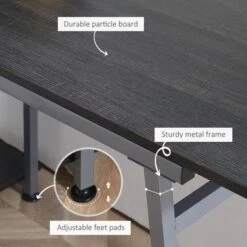 HOMCOM 5 Tier Versatile L-Shaped Computer Desk Writing Table With Display Shelves And Metal Frame, Space-Saving, For Study Room - Natural -Office Storage Sales ba34af07 861d 49ba 9f67 fe3313c8465b