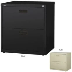 Hirsh HL1000 Series 30-inch Wide 2-drawer Commercial Lateral File Cabinet - Black