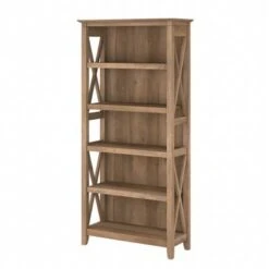 Key West 5 Shelf Bookcase By Bush Furniture - Pure White -Office Storage Sales be016b56 7e82 473f bbe6 a88067689940