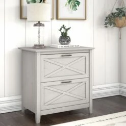 Key West 2 Drawer Lateral File Cabinet By Bush Furniture - Linen White Oak
