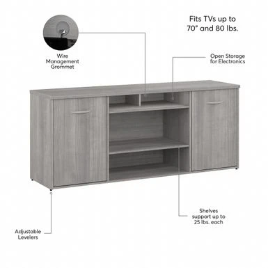 Studio C 72W Storage Cabinet With Doors By Bush Business Furniture - Platinum Gray 5 Studio C 72W Storage Cabinet With Doors By Bush Business Furniture - Platinum Gray - Image 5