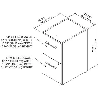 Office 500 16W 2 Drawer File Cabinet By Bush Business Furniture - Grey 7 Office 500 16W 2 Drawer File Cabinet By Bush Business Furniture - Grey - Image 7