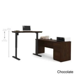 Bestar Prestige L-Desk Including Electric Height Adjustable Table - Bark Gray & Slate -Office Storage Sales c4f3bf8c 0cdc 443a a6c2 7a9657af33c0