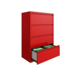 Hirsh 36 In Wide, 4 Drawer, HL8000 Series, Lava Red - Red -Office Storage Sales c50b7096 ad3a 4345 8ffb 9eae33b6b030