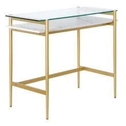 Eaton Desk - Brass 36" With Faux Marble Shelf -Office Storage Sales c6291eb5 70b2 4aba 92c7 42be71b5f2f2