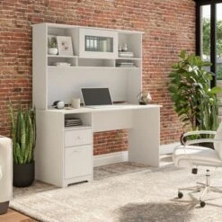 Cabot 60W Computer Desk With Hutch In Espresso Oak By Bush Furniture - Espresso Oak -Office Storage Sales c6358c4e 21a0 4685 a760 d7211d0c285f