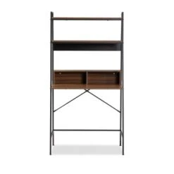 Baxton Studio Palmira Industrial Wood And Metal Desk With Shelves-Walnut Brown - Walnut Brown, Black 12 Baxton Studio Palmira Industrial Wood And Metal Desk With Shelves-Walnut Brown - Walnut Brown, Black -Office Storage Sales c7779118 6892 44f9 adf7 0012db1cacf2