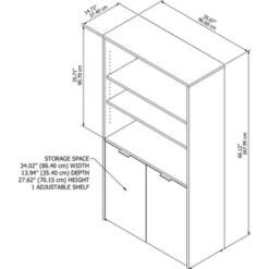 Jamestown 5 Shelf Bookcase With Doors By Bush Business Furniture - Storm Gray/White -Office Storage Sales c8c77368 7e46 4ad8 8ca2 a2789eb28110