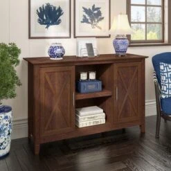 Key West Accent Cabinet With Doors By Bush Furniture - Bing Cherry