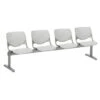 KOOL Light Grey Polypropylene And Steel 4-person Beam Seating - Light Grey