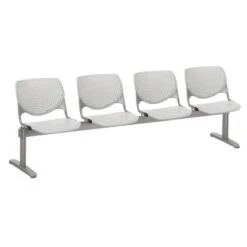 KOOL Light Grey Polypropylene And Steel 4-person Beam Seating - Light Grey