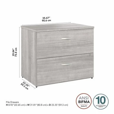 Studio A 2 Drawer Lateral File Cabinet By Bush Business Furniture - Storm Gray 12 Studio A 2 Drawer Lateral File Cabinet By Bush Business Furniture - Storm Gray - Image 12