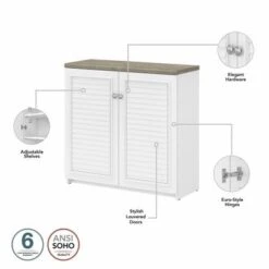Fairview Storage Cabinet With Doors And Shelves By Bush Furniture - 31.73"L X 12.76"W X 30.71"H - Cape Cod Gray 31 Fairview Storage Cabinet With Doors And Shelves By Bush Furniture - 31.73"L X 12.76"W X 30.71"H - Cape Cod Gray -Office Storage Sales cacd57f7 4708 4aac bbc6 d7f763b22544