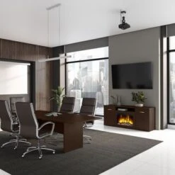 72W Electric Fireplace Storage Cabinet By Bush Business Furniture - White -Office Storage Sales cb35a92b 9e5d 42d6 9229 98c2416a22ca