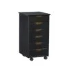 Carlisle Black Six Drawer Rolling Storage Cart Black
