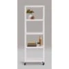Porch & Den Leigh Industrial Modern Mobile 5-shelf Bookcase Cart - White