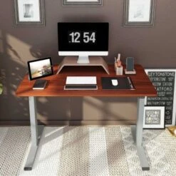 FlexiSpot 48"x24" Whole Piece Desktop Home Office Standing Desk Height Adjustabel Desk Computer Desk - Maple -Office Storage Sales cf18e5fb ed6a 4d01 9d13 4b235be253db