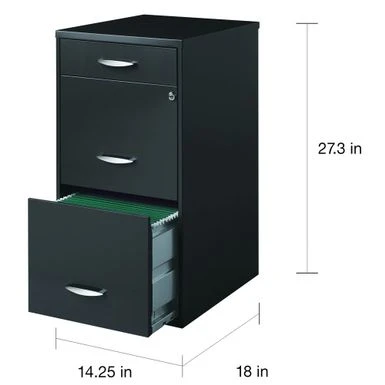 Porch & Den Ferris 3-drawer Charcoal File Cabinet - Charcoal 4 Porch & Den Ferris 3-drawer Charcoal File Cabinet - Charcoal - Image 4