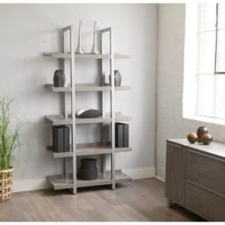 Rye Studio Tivoli Contemporary Open Bookcase With 5 Shelves - Espresso