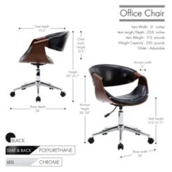 Porthos Home Aeko Office Chair, PU Leather, Height Adjustable Seat - Black 24 Porthos Home Aeko Office Chair, PU Leather, Height Adjustable Seat - Black -Office Storage Sales d21a9823 5c44 4cf8 b121 3efe39d8d765