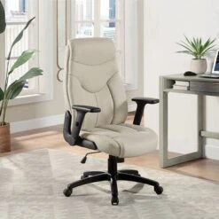 Executive Bonded Leather Office Chair - Taupe